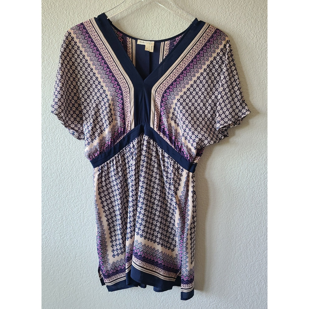 Anthropologie Meadow Rue Kimono Blouse SZ Small 100% Silk Side Zipper Floral - Picture 2 of 13